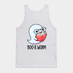 Boo-k Worm Cute Halloween Bookworm Ghost Pun Tank Top